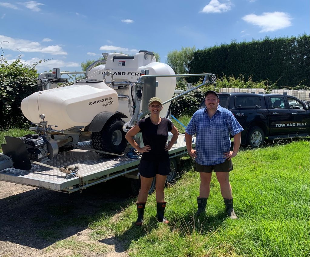 Julia from NZ Humates and Charlie from Tow & Fert