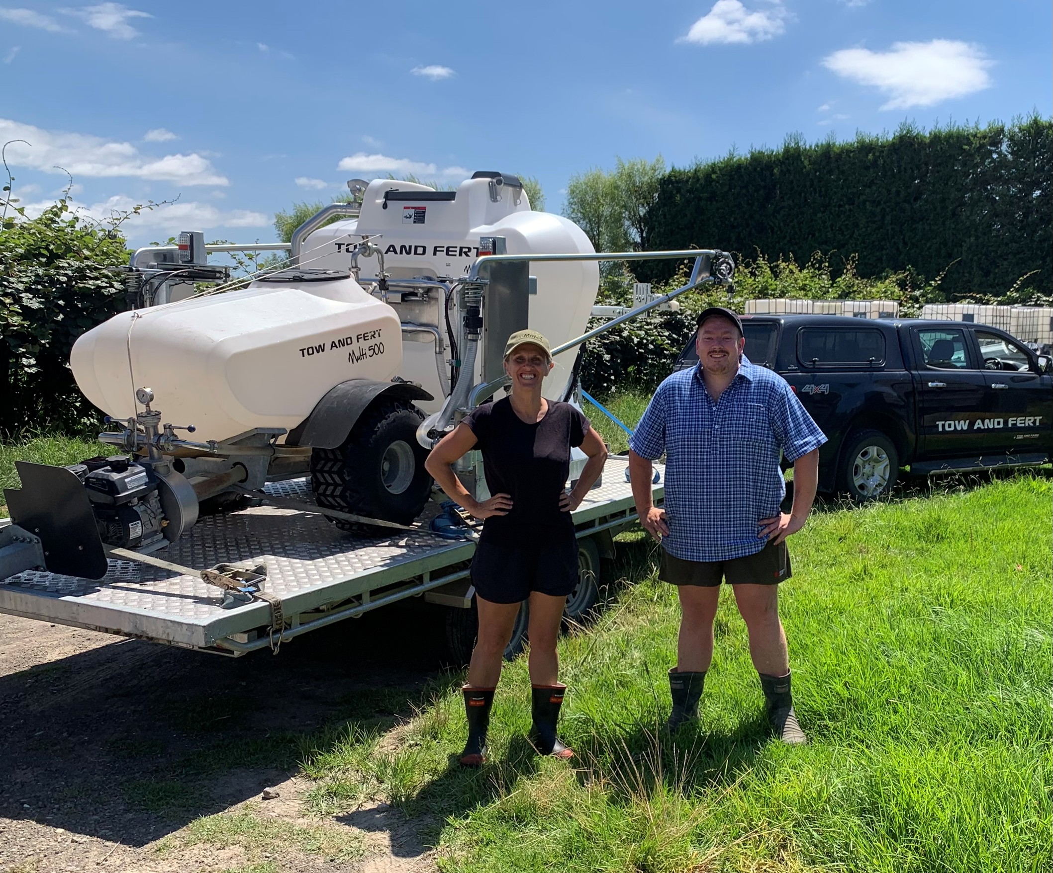 Julia from NZ Humates and Charlie from Tow & Fert